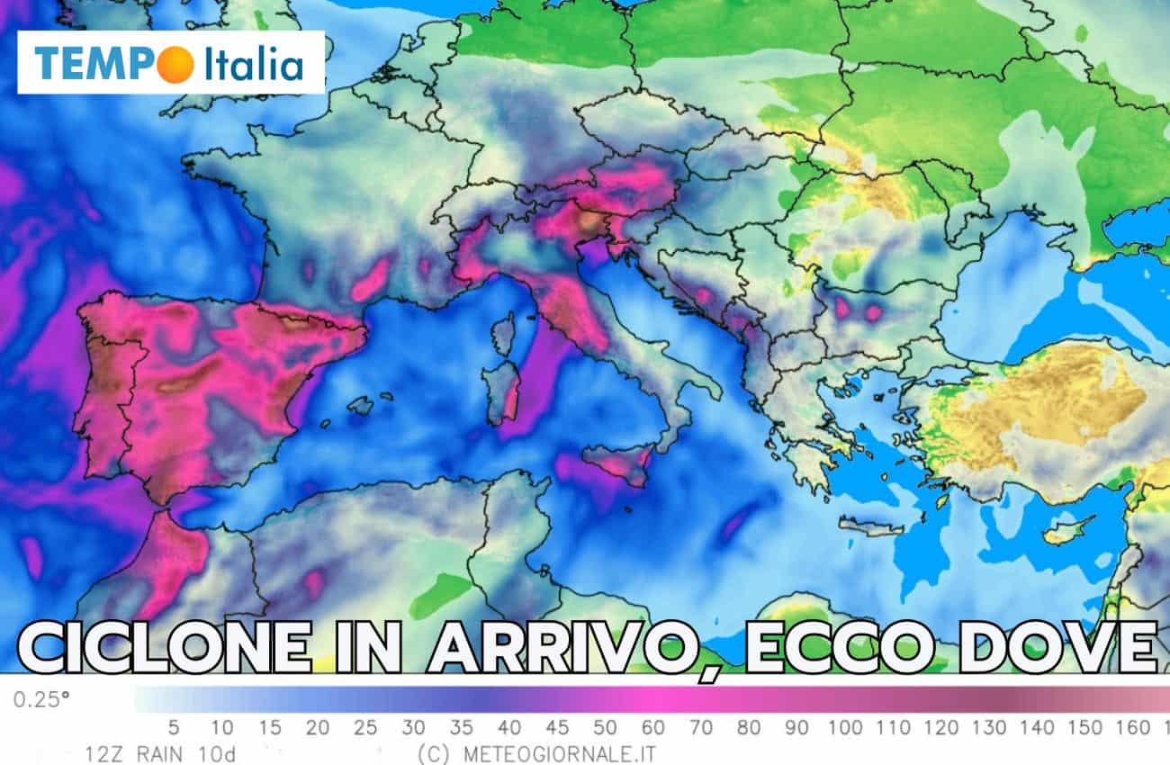 Meteo piogge 10 giorni: intenso ciclone e piogge estremamente abbondanti, ecco dove