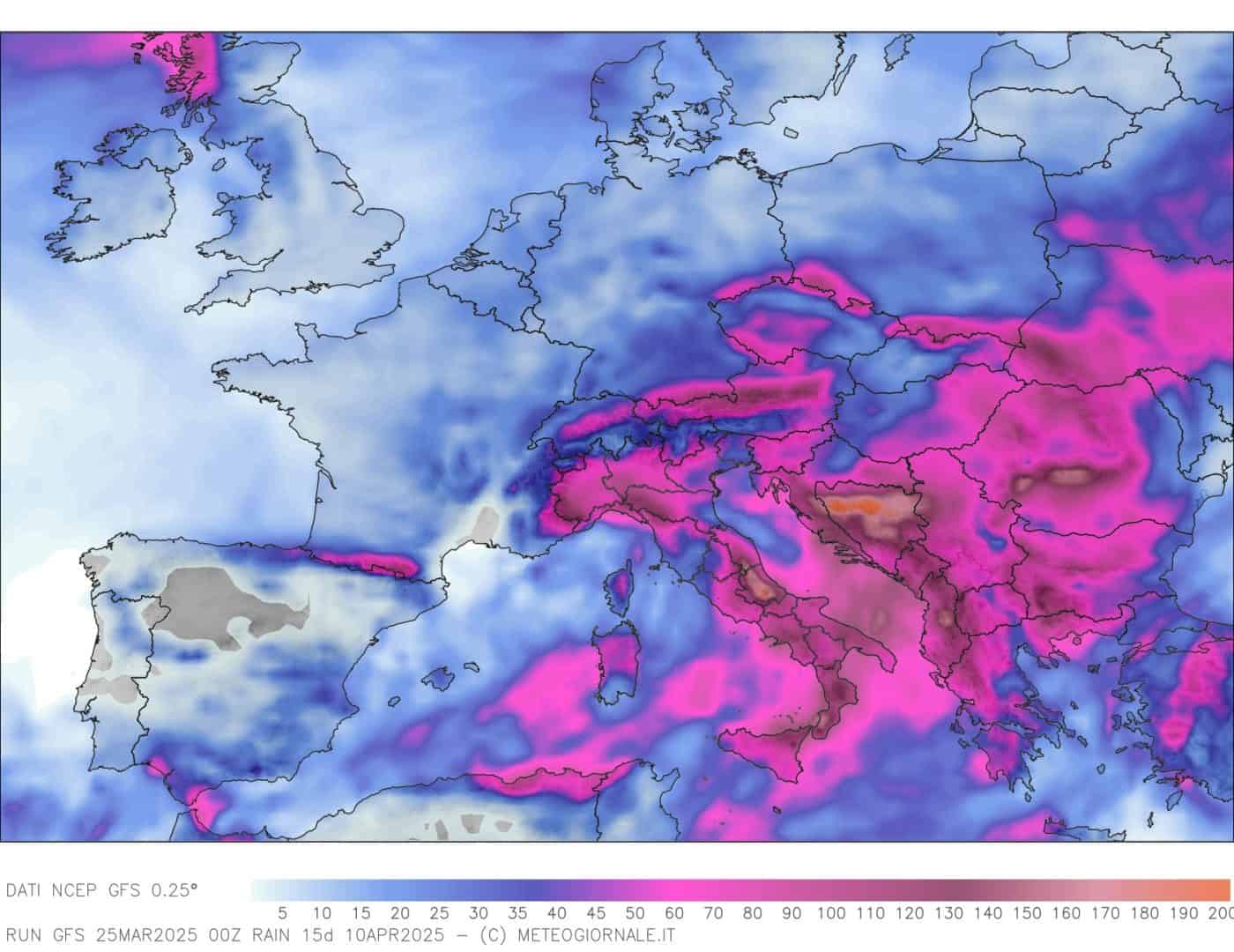Meteo: forti piogge in arrivo, controlla se sei coinvolto 5 gfs 24 00003 2