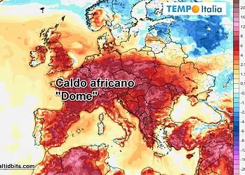 Previsione delle anomalie della temperatura a 2 metri. Credit https://www.weather.gov/ncep/