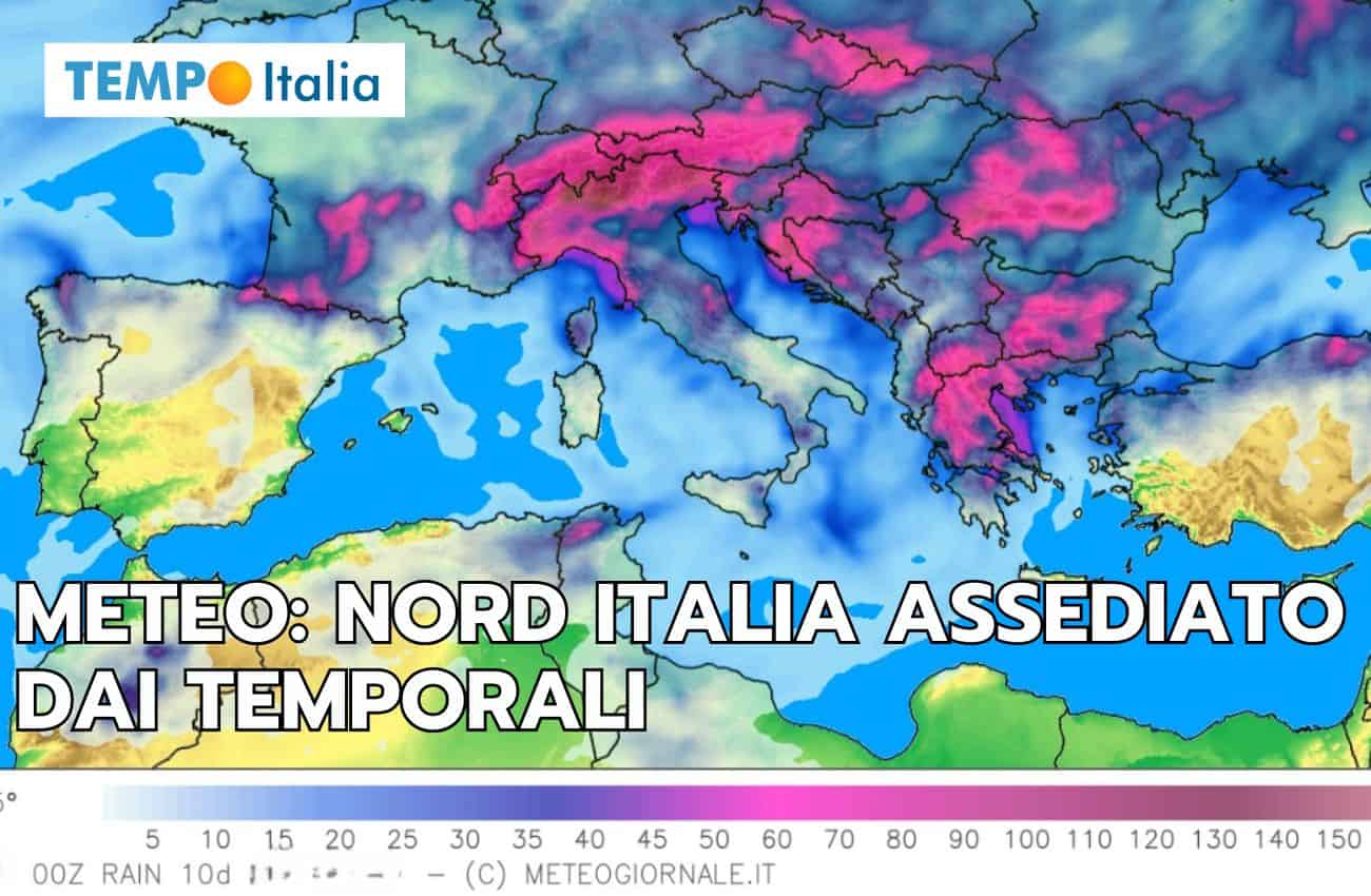 Meteo piogge 10 giorni: Nord Italia sotto assedio dei temporali, le regioni più colpite