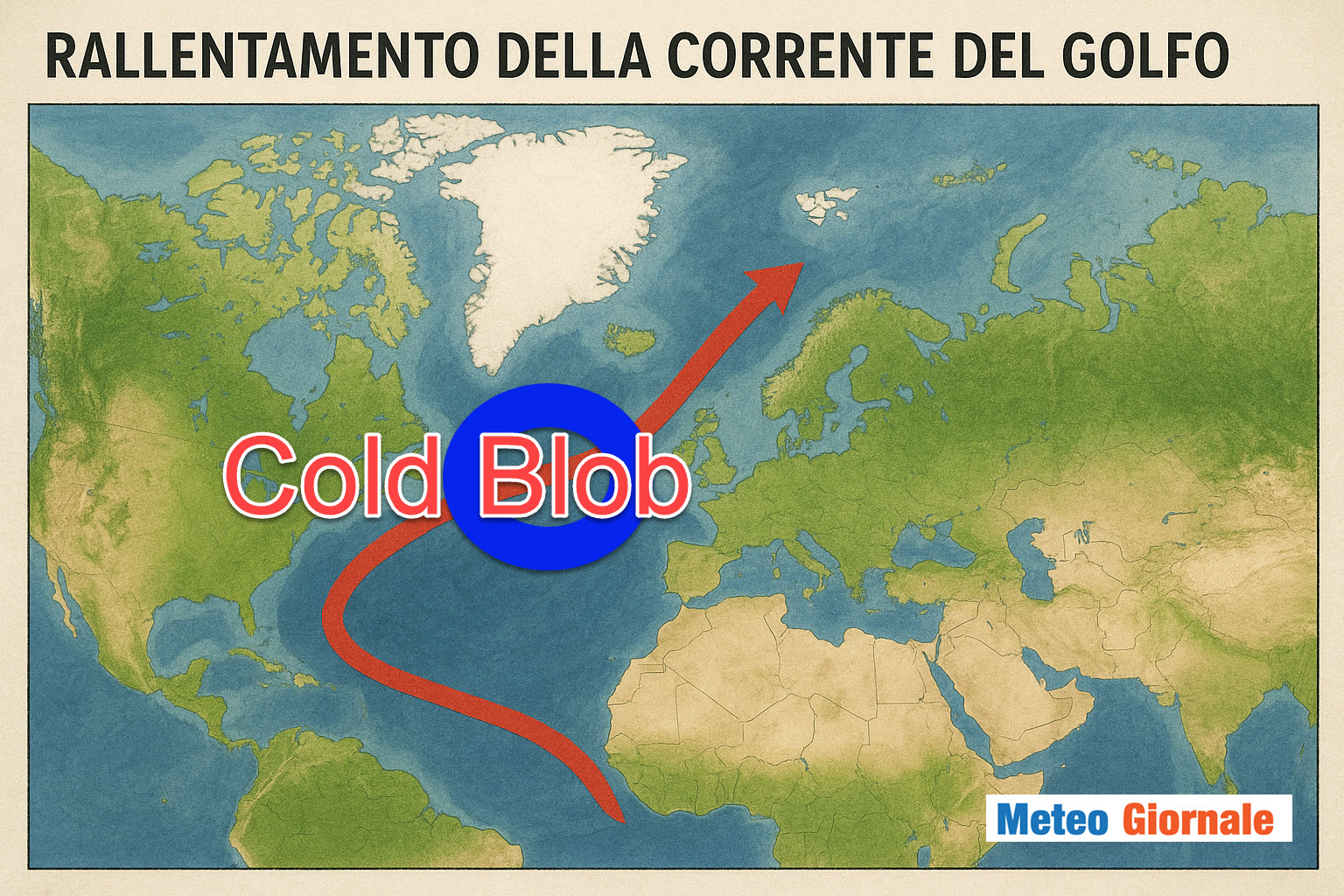 Meteo si amplia il Cold Blob e si espande in Oceano Atlantico. Estate influenzata?