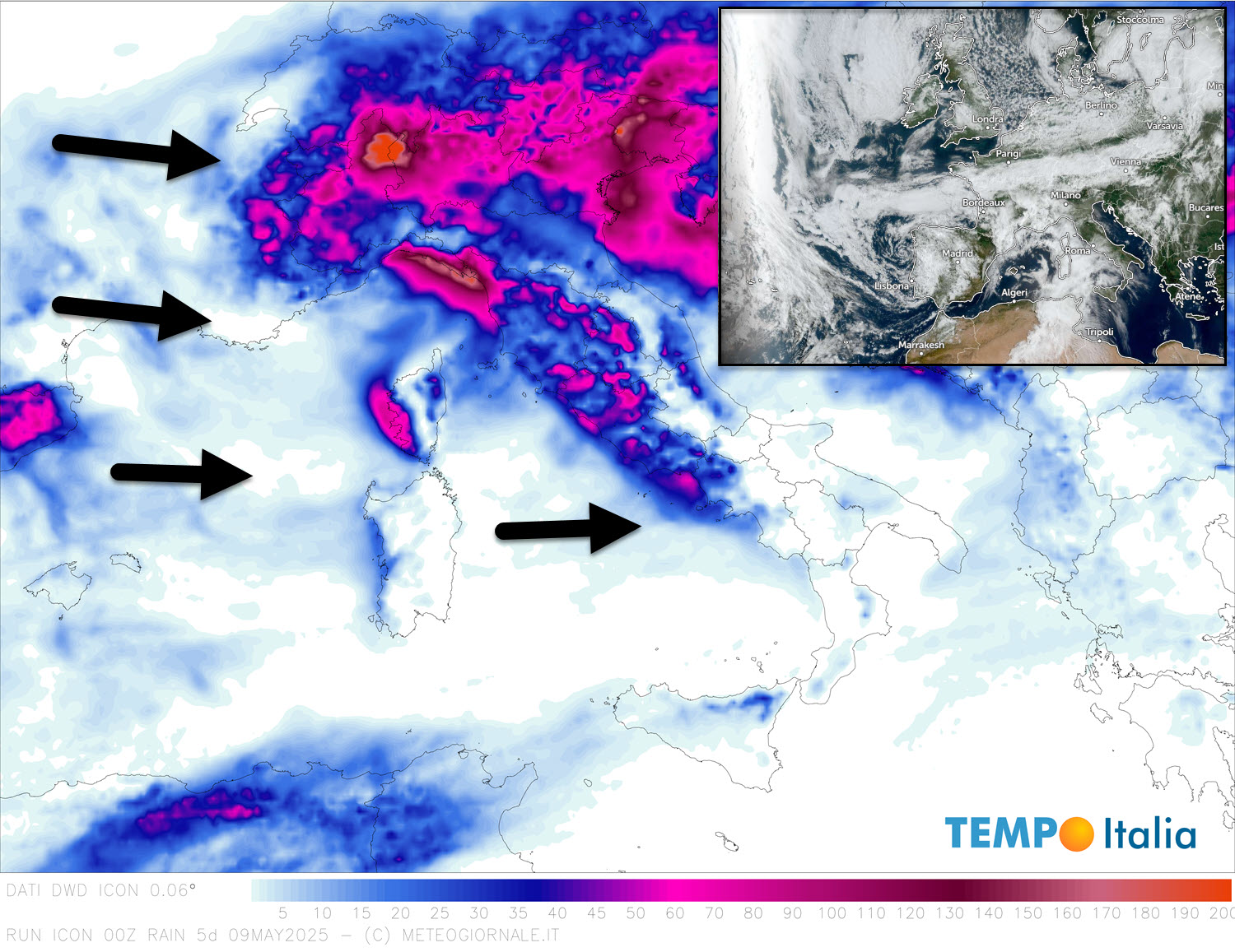 Diluvio verso l’Italia. Criticità al Nord. Meteo monsonico. Grandine