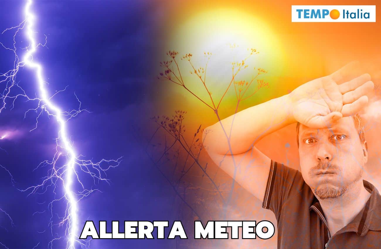 ALLERTA METEO in atto della Protezione Civile da queste ore e per Oggi