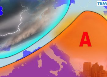 Scontro tra il caldo e le correnti più fresche oceaniche