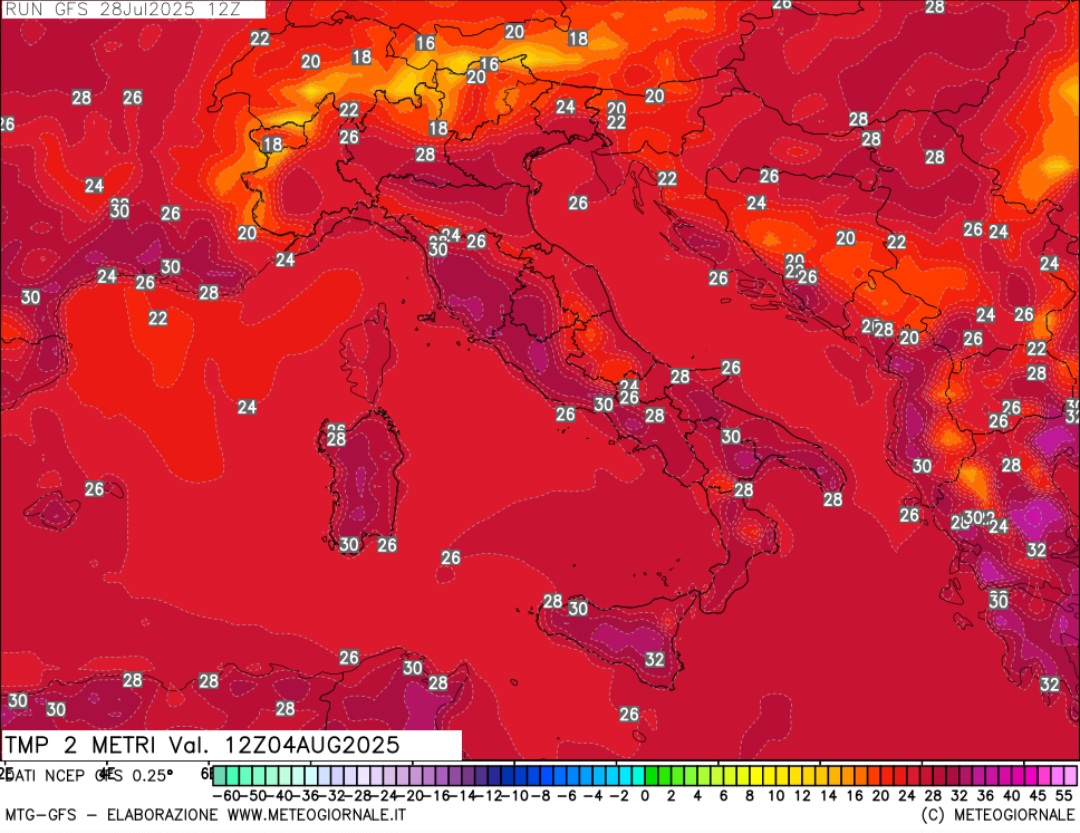 Temperature inizio agosto