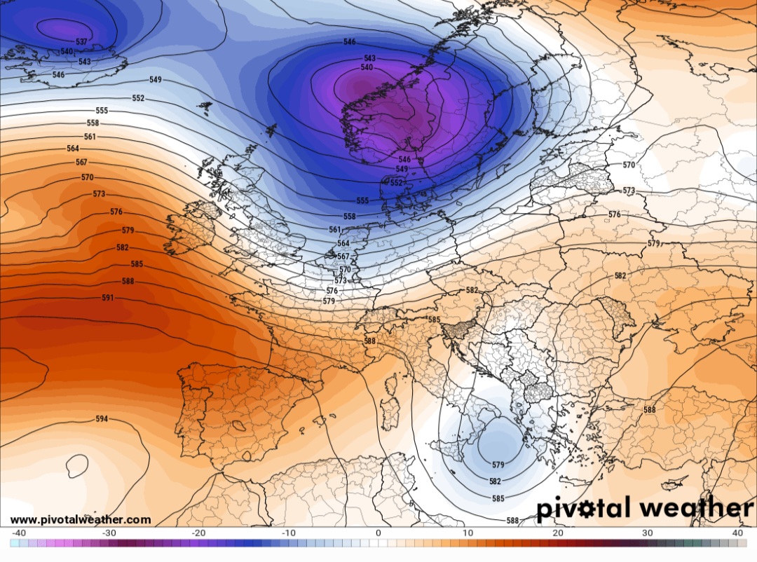 Geopotenziali 500 hpa 5 agosto