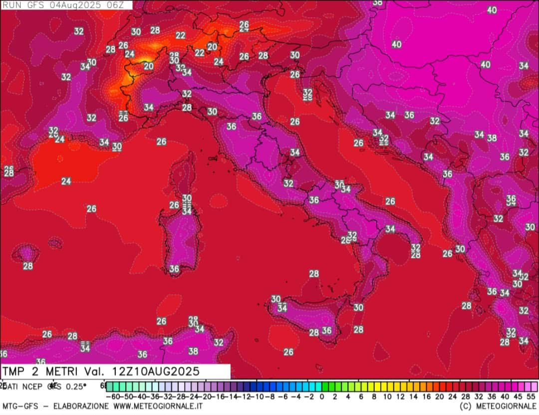 Temperature massime previste