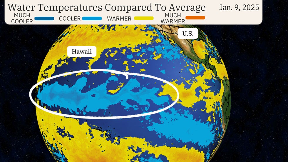 La Niña, la sua localizzazione è in Oceano Pacifico con il raffreddamento delle acque oceaniche.