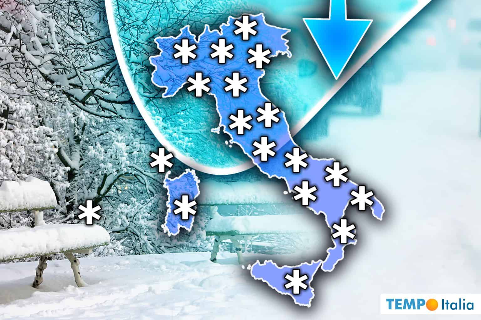 GFS: il meteo metterebbe Italia sotto assedio freddo e neve