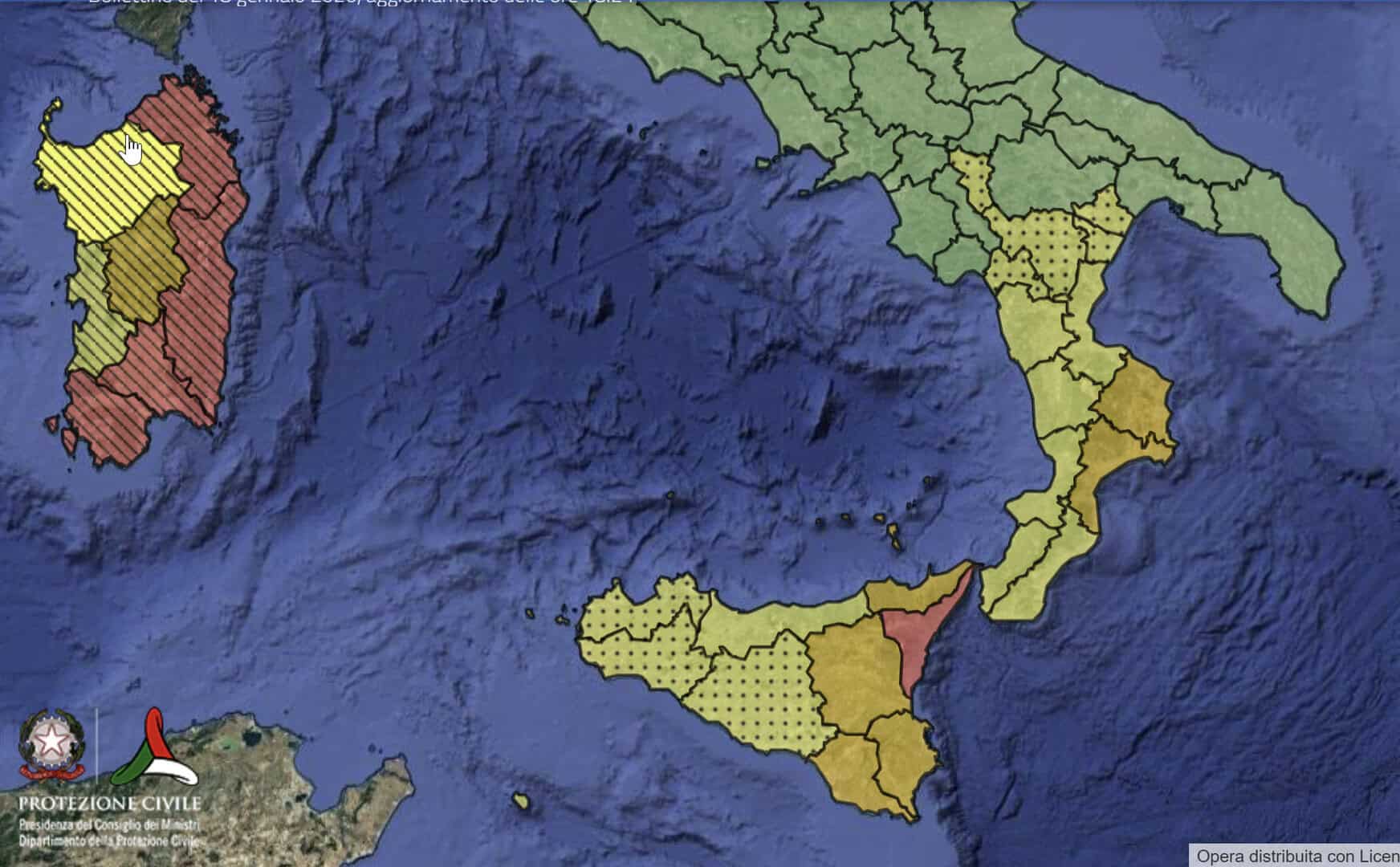 Allerta Meteo Rossa tra Sardegna e Sicilia