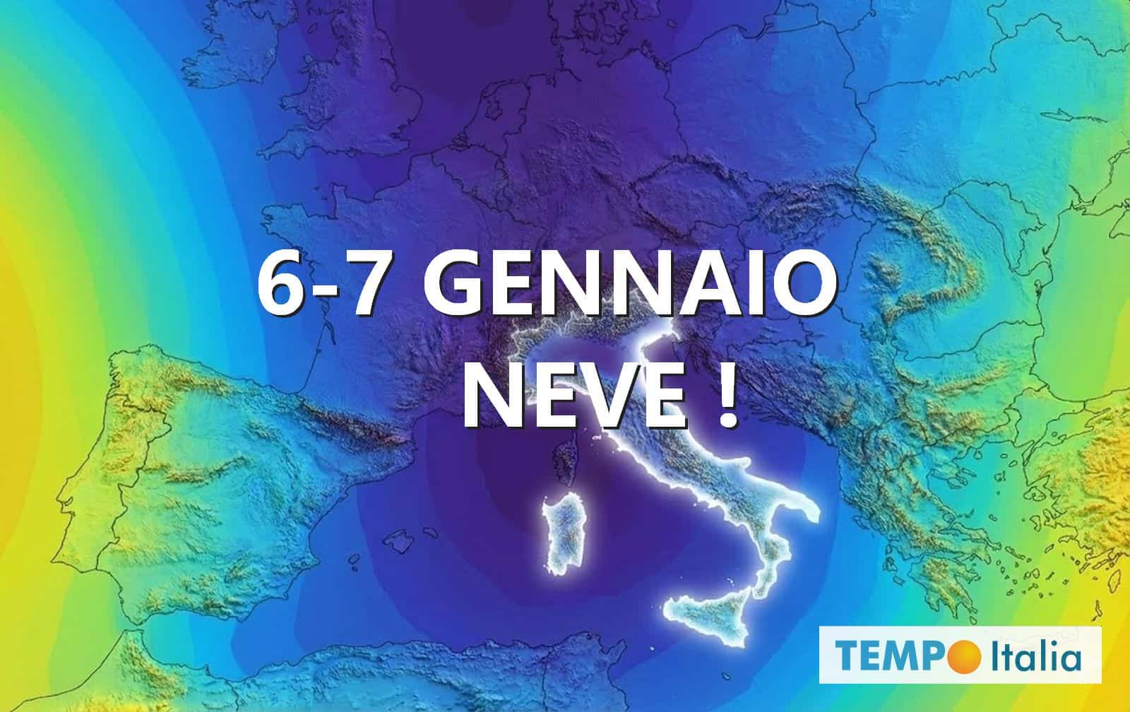 Ciclone artico conquista l’Italia: due giorni di nevicate, tutte le regioni coinvolte