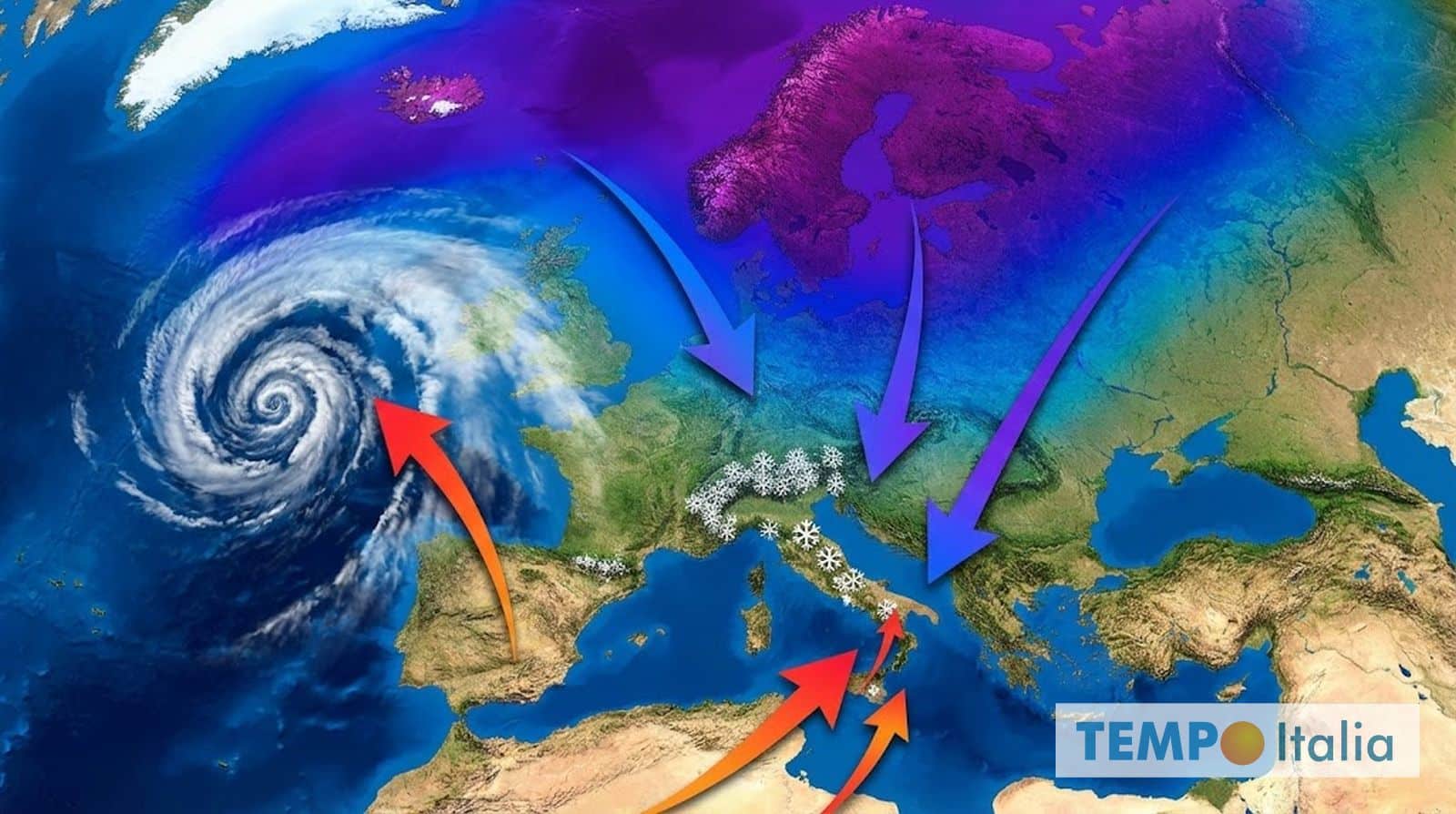 Fine gennaio e inizio Febbraio: meteo scatenato tra burrasche e nevicate