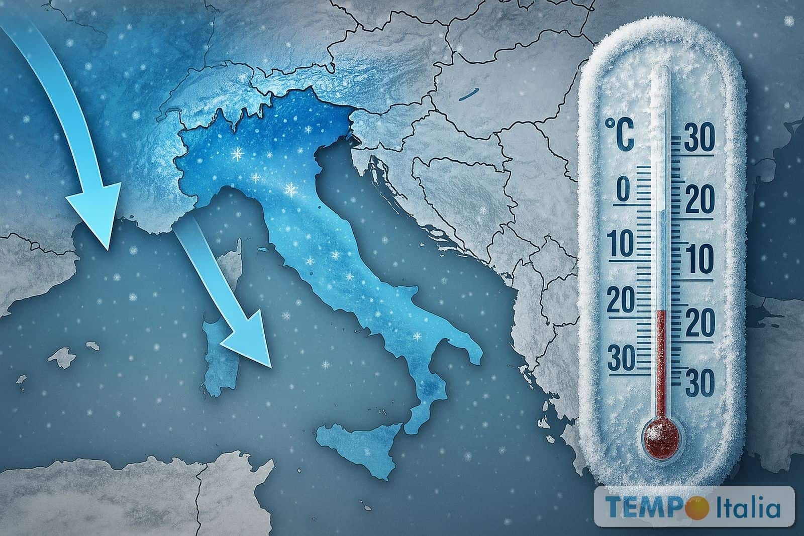 Meteo prossima settimana: gelo intenso sull’Europa, l’aria artica investe l’Italia