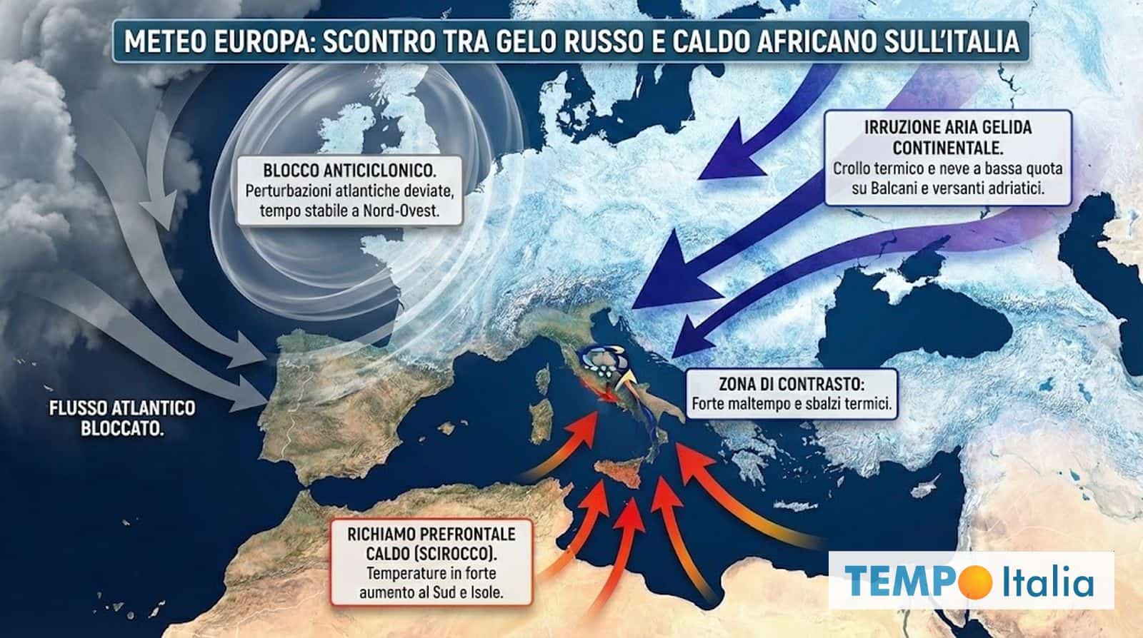 Atlantico STOP, ecco la data della svolta gelida invernale in Italia