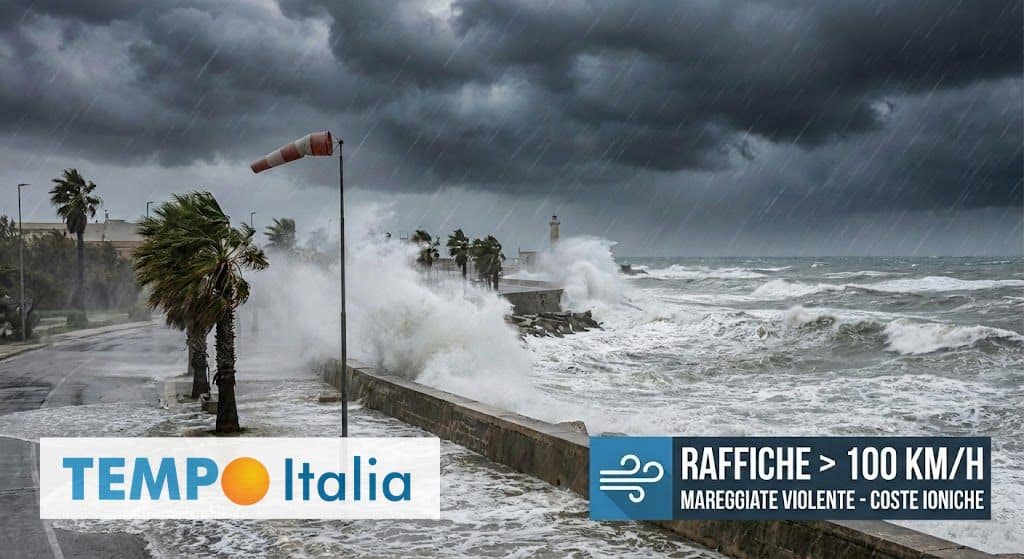 Settimana di forte MALTEMPO, il Ciclone Mediterraneo non perdona: venti oltre i 100 km/h