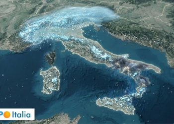 Maltempo in italia con neve diffusa alle basse quote.