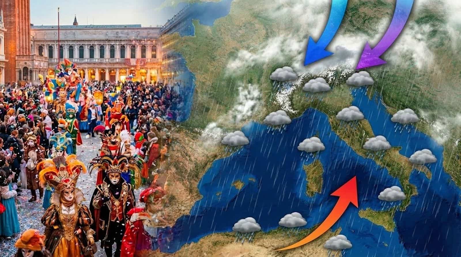 Carnevale con l’ombrello, meteo instabile e possibile freddo, le previsioni