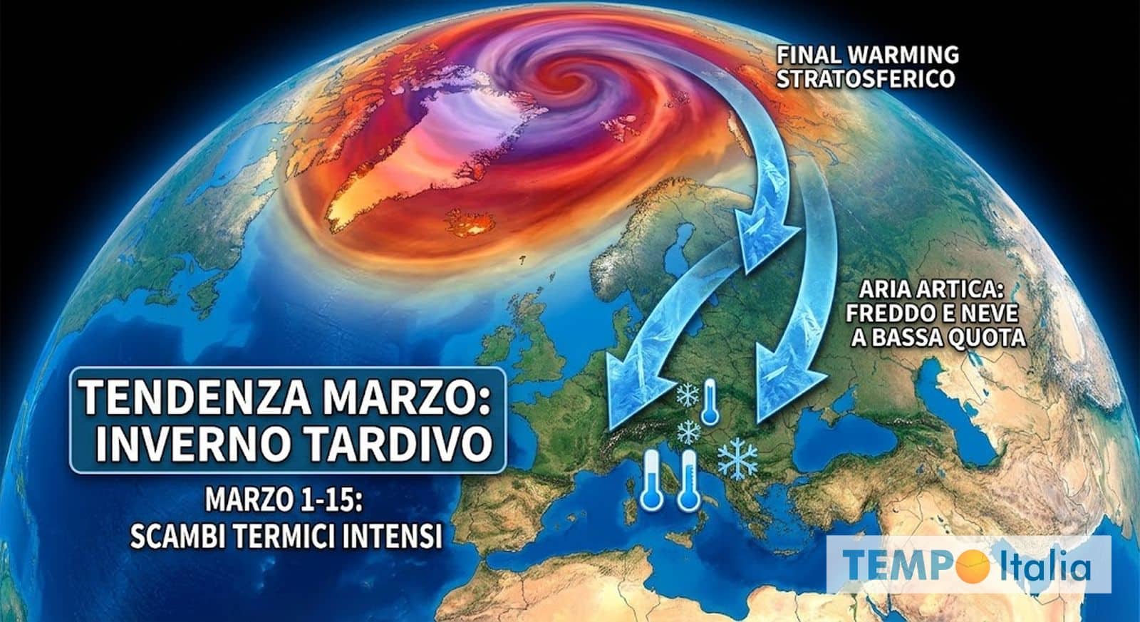 Meteo, partenza di Marzo a tinte invernali? Il freddo artico punta l’Italia