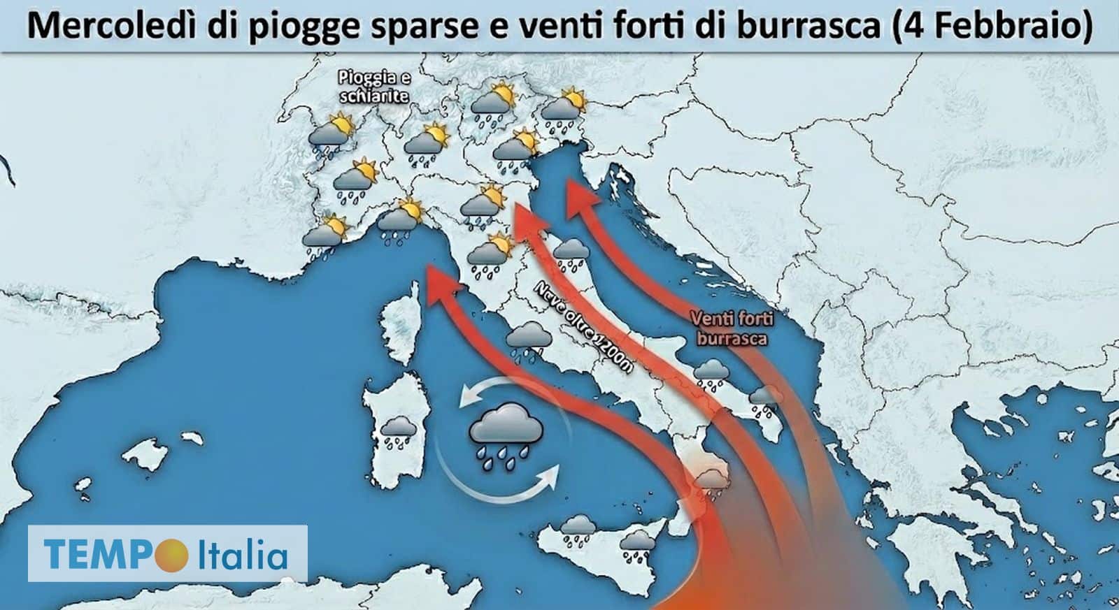 Meteo: settimana compromessa, il maltempo è solo agli inizi, pioggia e neve a volontà, i dettagli