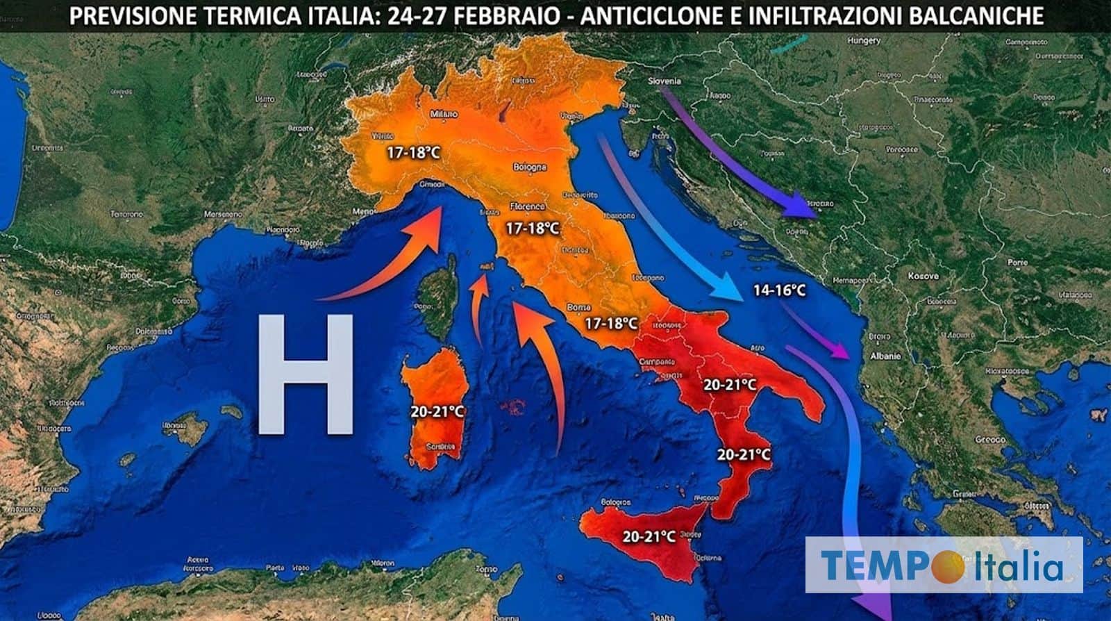Ecco l’Anticiclone: 20 Gradi in tutta Italia? No, solo in queste regioni