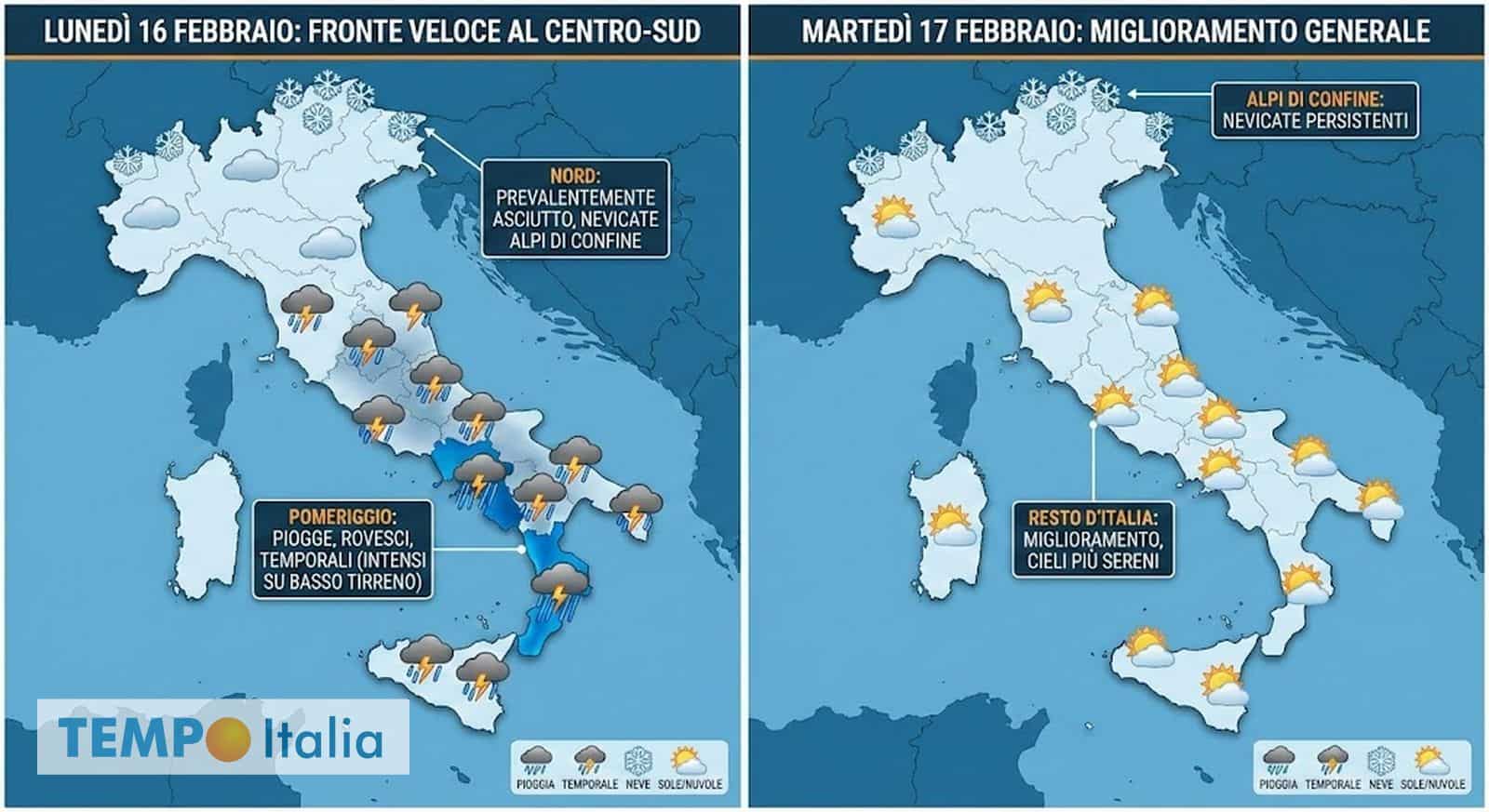 Meteo, Oggi maltempo, poi tregua di 48 ore: ma da Giovedì tornano pioggia e neve