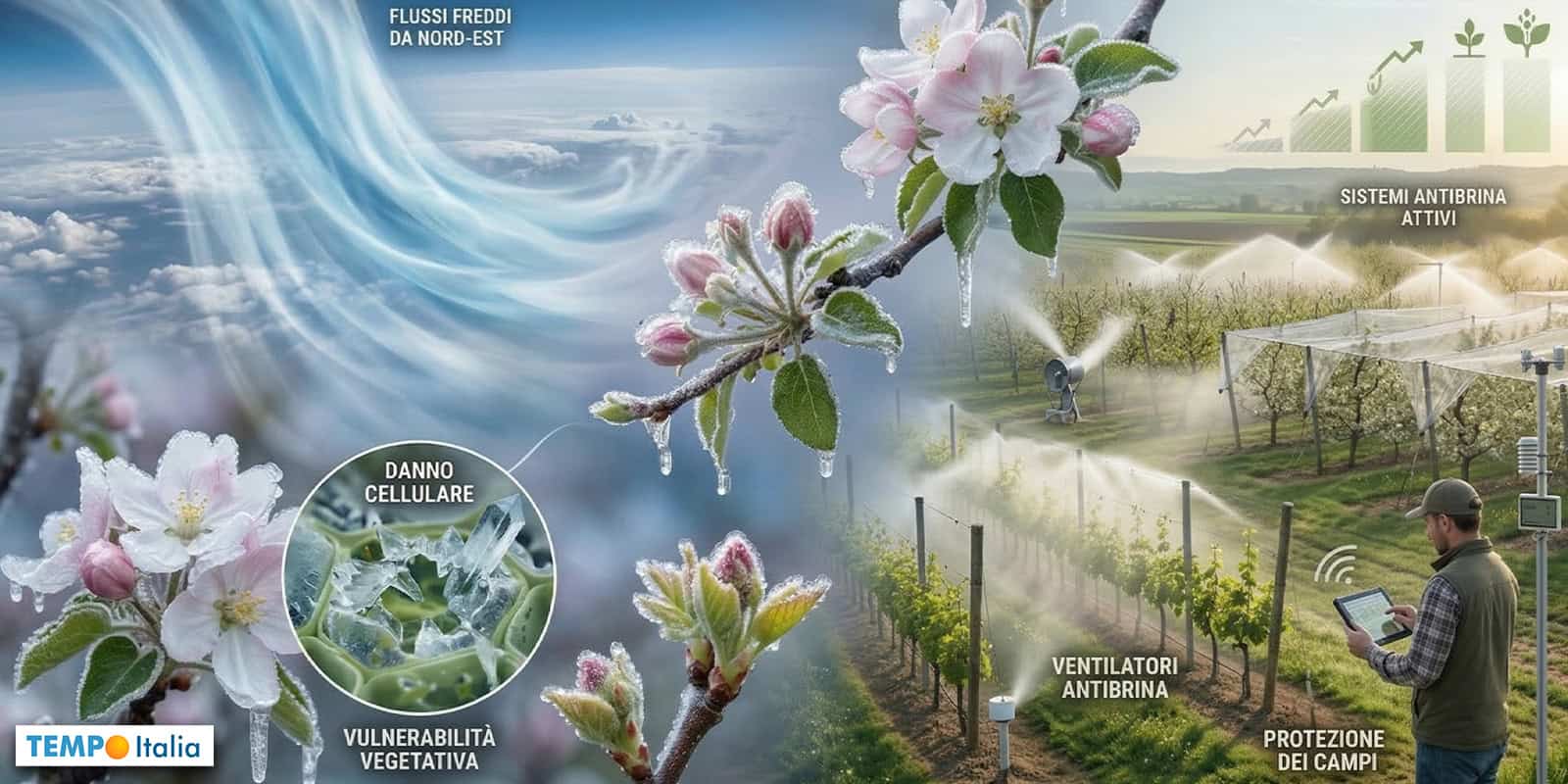Meteo e agricoltura: il pericolo delle Gelate tardive che spaventa i produttori