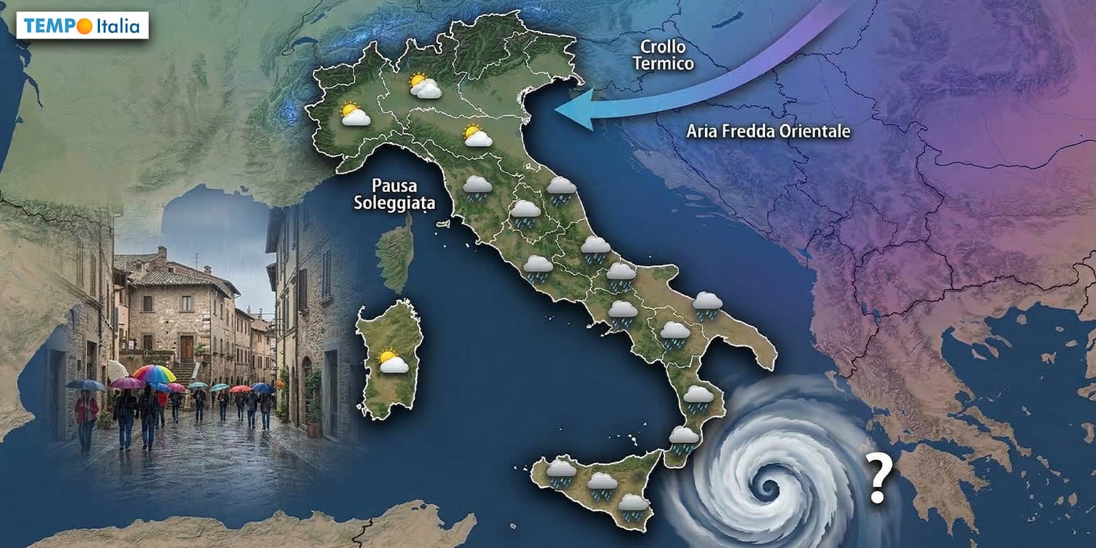 Piogge intense e FREDDO in arrivo: l’Italia affronta una fase di maltempo intenso