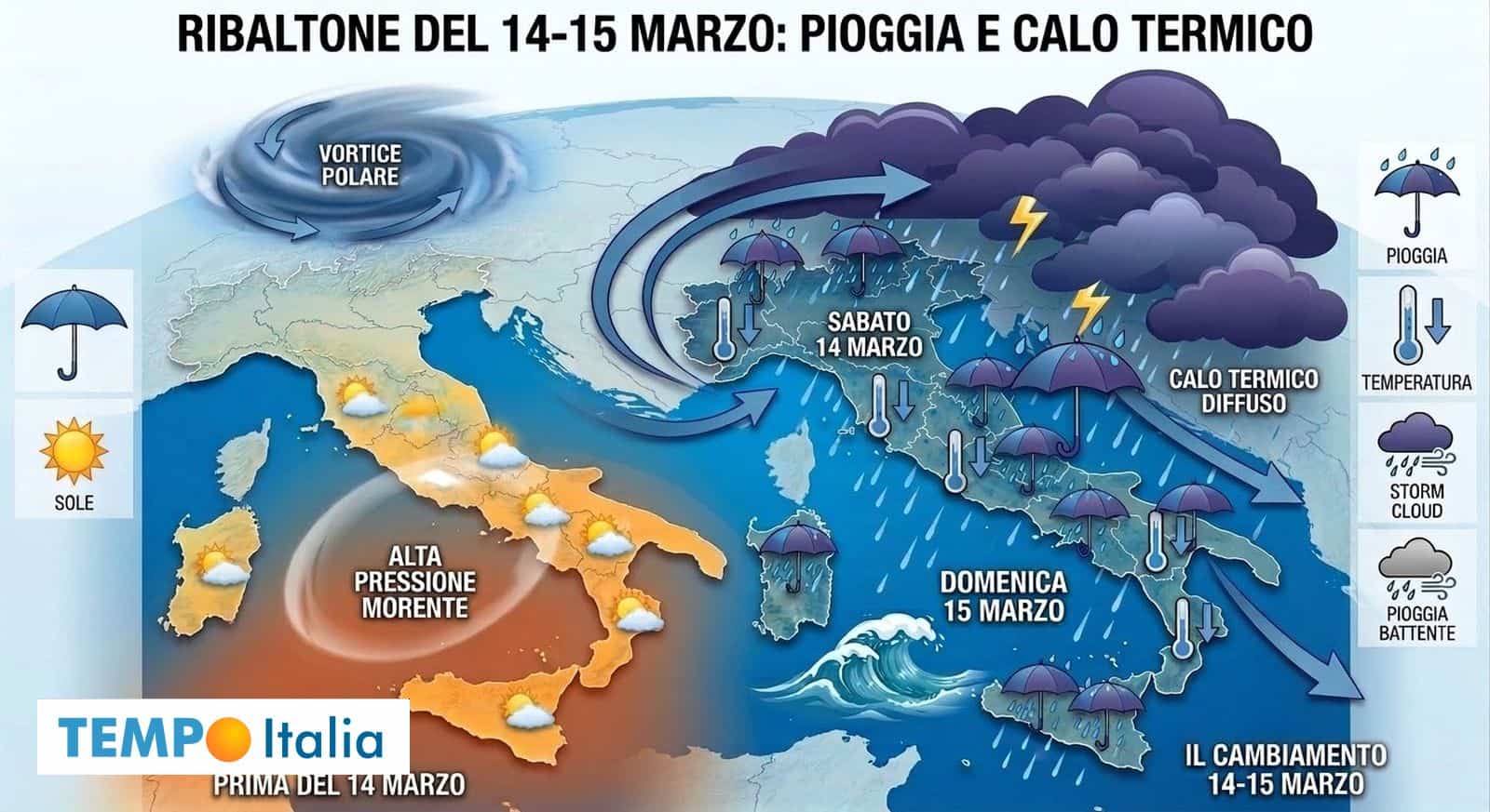 Meteo, Alta Pressione morente, verso il ribaltone del 14-15 Marzo
