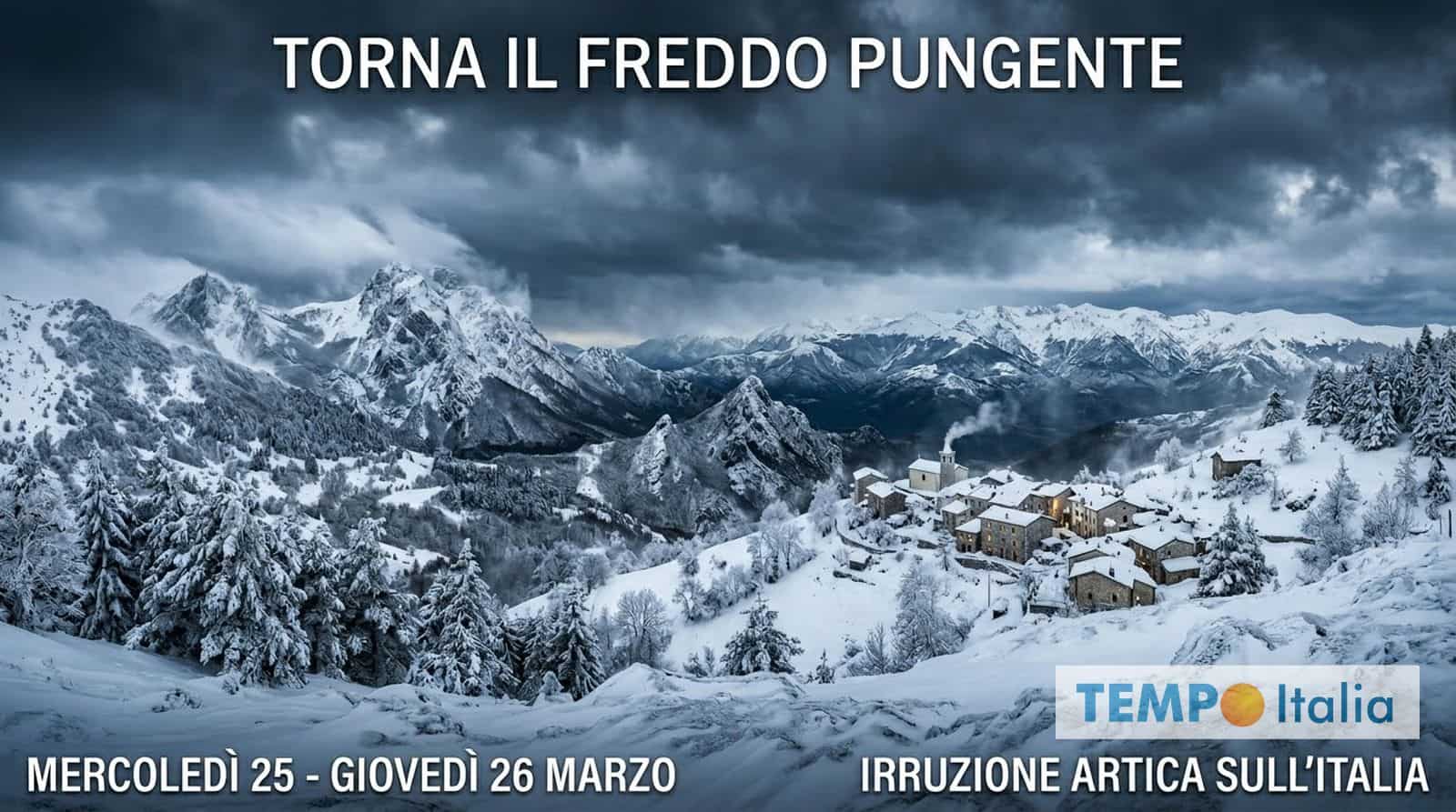 25-26 Marzo, torna l’Inverno! Irruzione artica con meteo da brividi sull’Italia