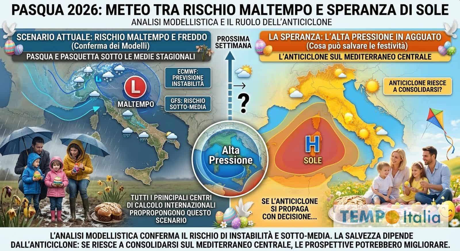 Meteo Pasqua e Pasquetta: le ultime proiezioni ribaltano tutto, ecco cosa sta cambiando