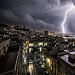 Santa Cruz de Tenerife sotto un forte temporale