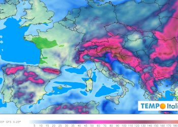 Previsione piogge GFS prossime due settimane.