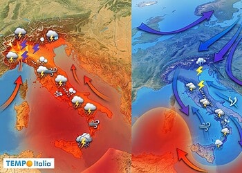 Drastico cambiamento. Temporali intensi.