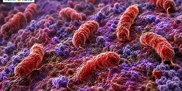 Batterio mangiacarne visto al microscopio.