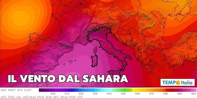La fiammata di calore inizio della settimana prossima.