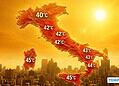 Nuova onda di calore estremo. I numeri rappresentano i locali picchi estremi di temperatura.