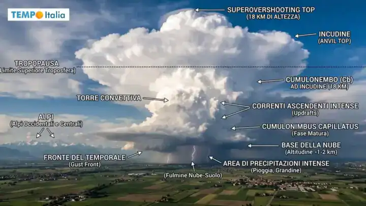 Altezza dei cumulonembi in Pianura Padana: fin dove arrivano